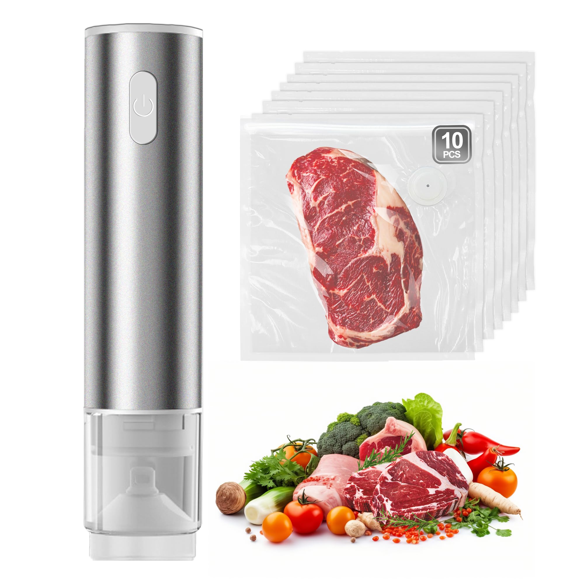 Photo 1 of Handheld Vacuum Sealer for Food Fresh & Storage Compact Vacuum Sealer Machine Portable and Rechargeable(10 Reusable Vacuum Seal Bags)
