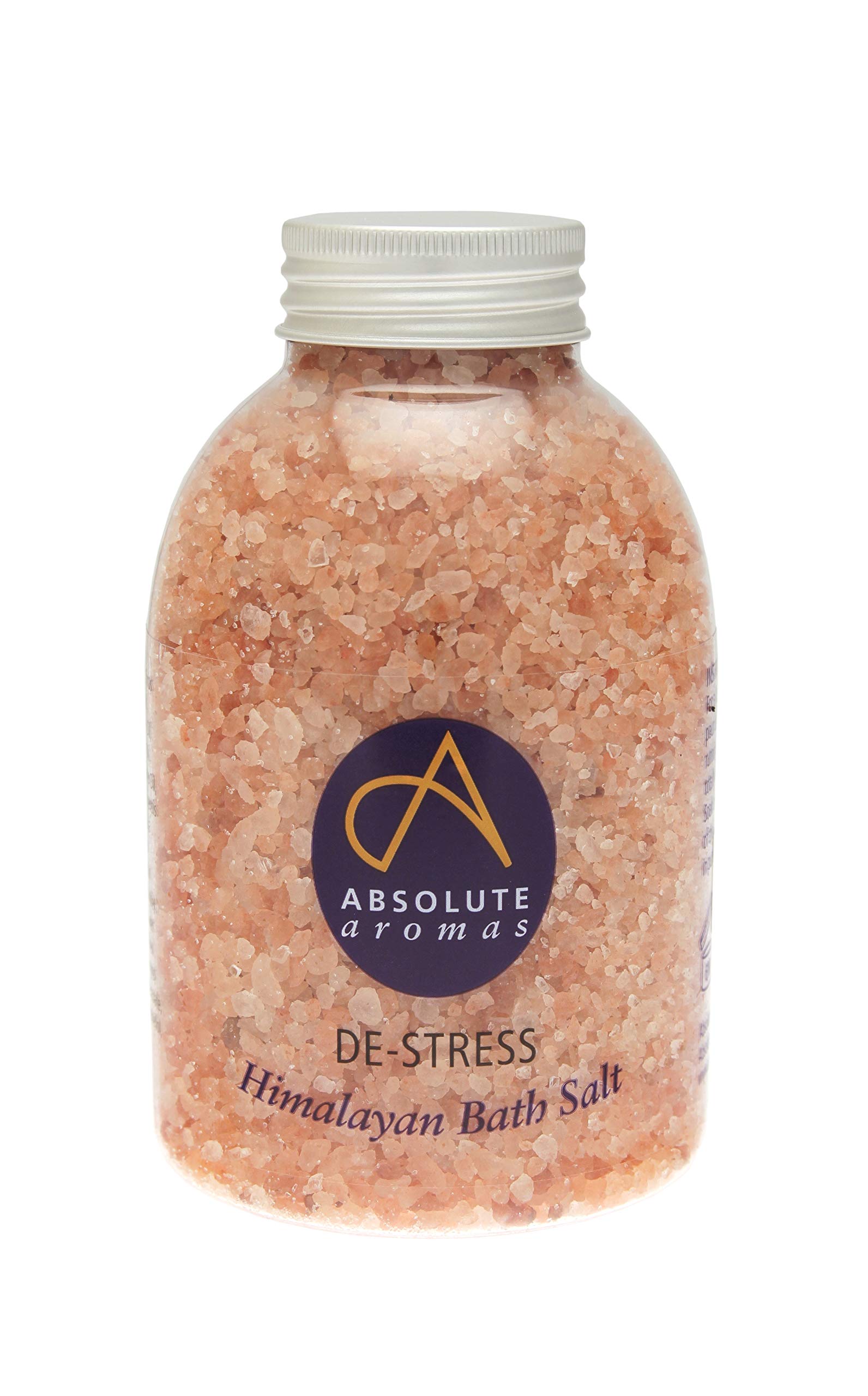 Absolute Aromas De-Stress Bath Salts 625g - Natural Pink Himalayan Salt Infused with 100% Pure Essential Oils Bergamot, Ylang Ylang, Frankincense and Jasmine Oil to Relax and Soak Tired Muscles
