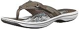 Clarks Women's Breeze Sea Flip Flop, Pewter, 11