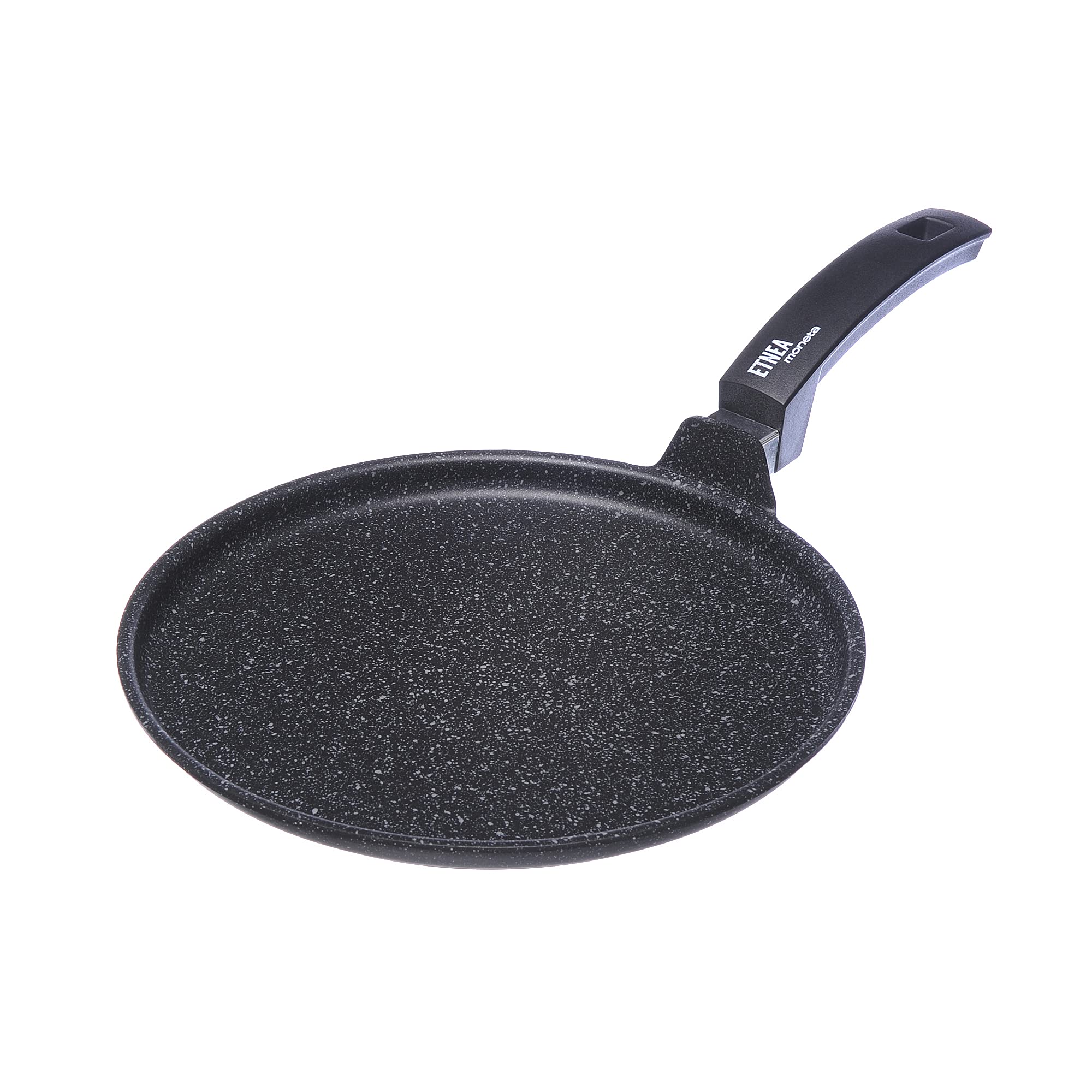 Moneta Alluflon Etnea Plate, Non-stick Aluminum Stone Effect, 24 cm, Black (Not Induction)