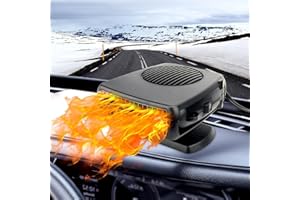 LILITUAN Portable Car Heater and Defroster,200W 12V Portable Car Heater that Plugs into Cigarette Lighter,2-in-1 Fast Heating & Cooling Modes 360° Rotatable (black)