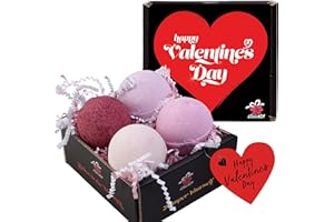 DOUzzle Happy Valentines Day Spa Gift Basket, Bath Bombs Set for Women Self Care Package, Body Relaxation Box for Her Wife Girl Mom Friend