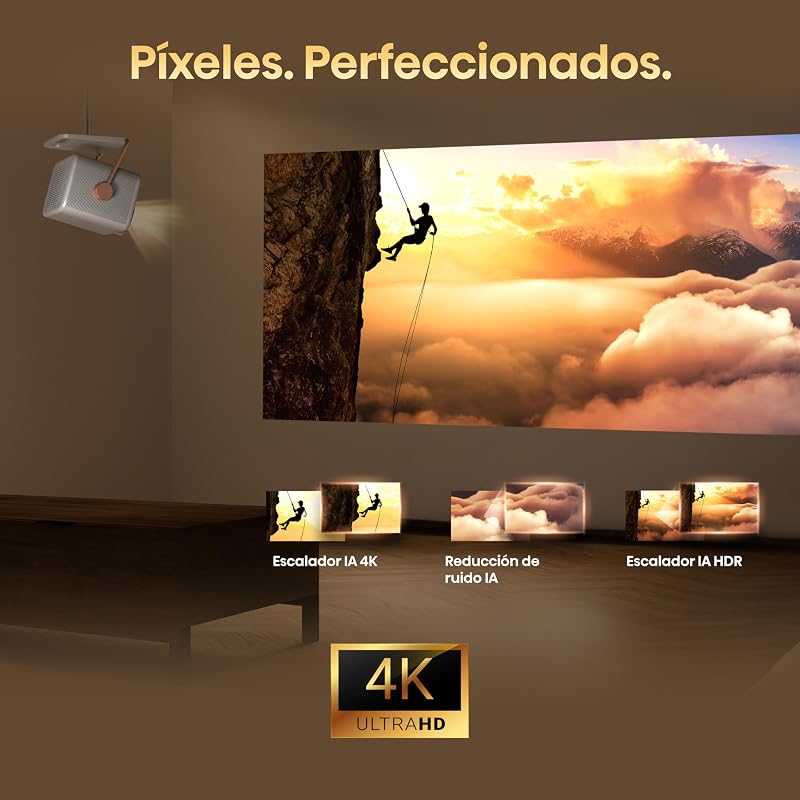 M2SE Pro - Mini Projetor Laser Trichroma UHD 4K Smart TV, 65 a 200 polegadas, 1150 lúmens, Dolby Vision, áudio 2x10W, zoom ótico, autofoco, proteção ocular, correção automática keystone