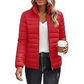 YUCOLEN Women's Puffer Jacket Quilted Winter Coat Padded Stand Collar Full-zip Warm Lightweight Puffer Coats