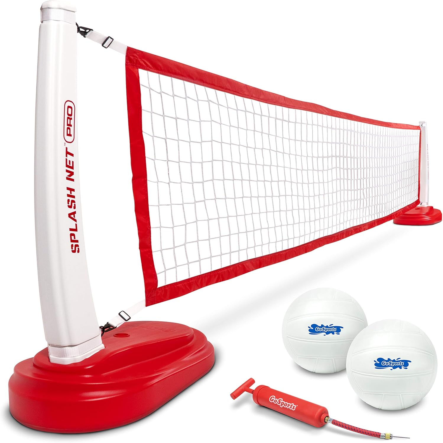 GoSports Splash Net PRO Pool Volleyball Net Includes 2 Water Volleyballs and Pump, Blue : Sports & Outdoors