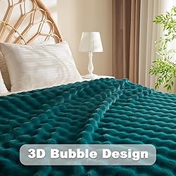 NEWCOSPLAY Twin Blanket for Couch Dark Teal Super