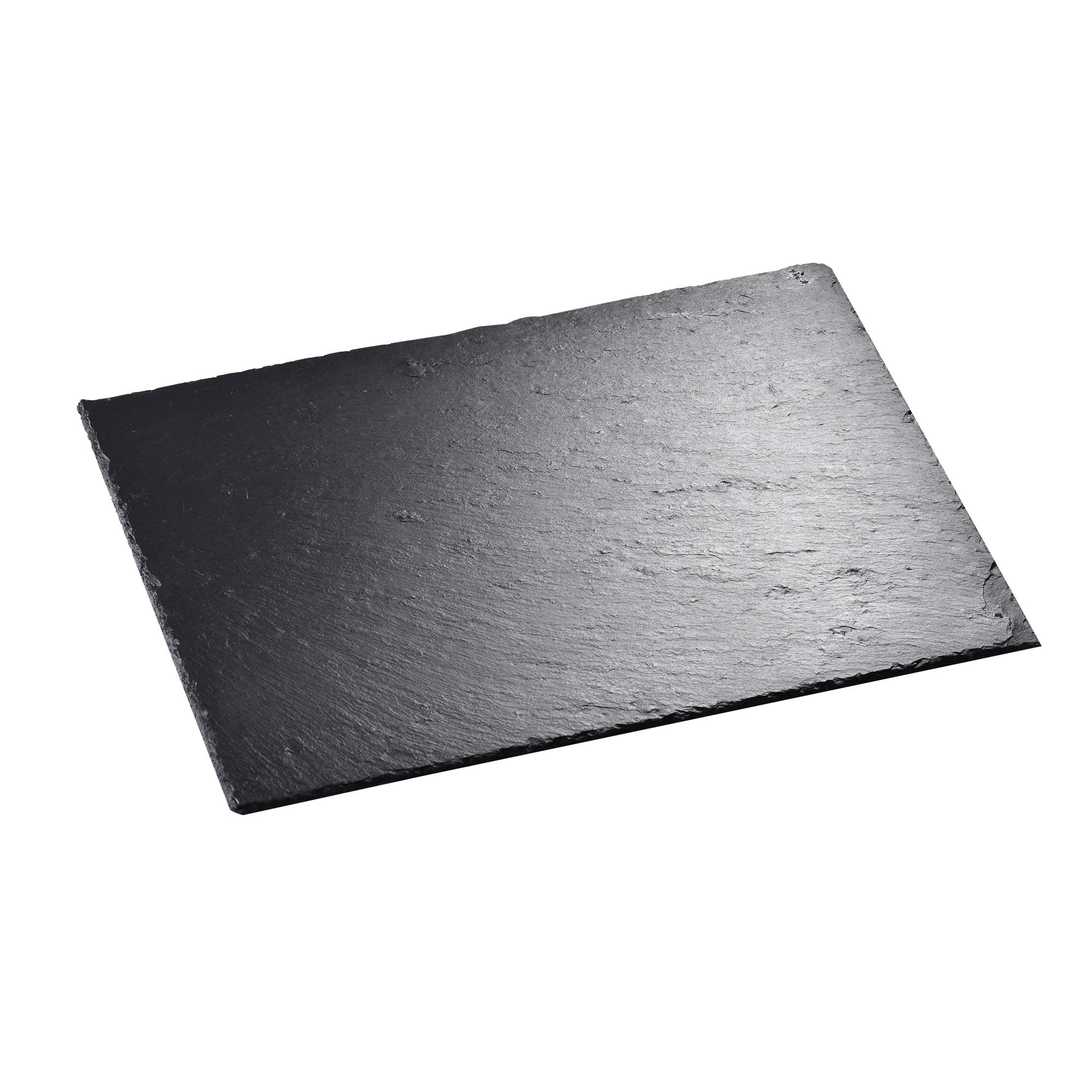 MALACASA, Series Nature.Slate, 1-Piece Natural Slate Stone Tablemats Square and Rectangular Placemat Sets Serving Platter for Dinner Parties and Entertaining, 40 X 30 CM