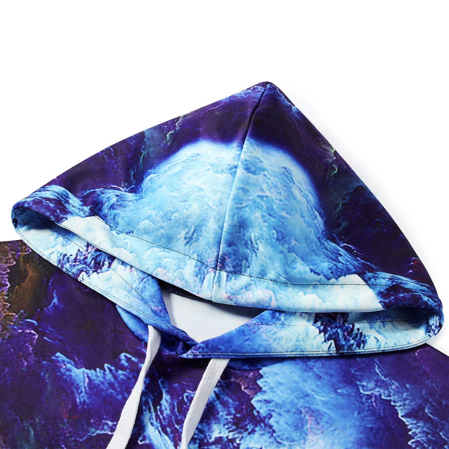 ALOOCA Women\'s Galaxy Nebula Sweatshirts Dress Casual Hoodie Dress with Kangaroo Pocket