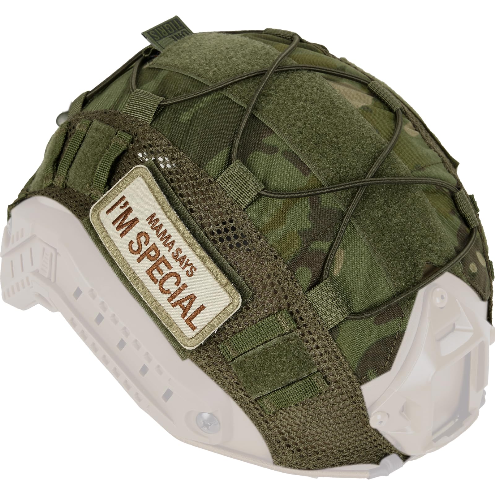 OneTigris Tactical Helmet Cover, Airsoft Fast Helmet Cover in Size L or M/L, XL or L/XL, Camo Tropic