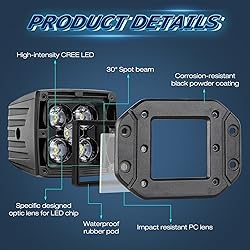 Flush Mount LED Pods, Niwaker 2pcs 5'' 100W CREE