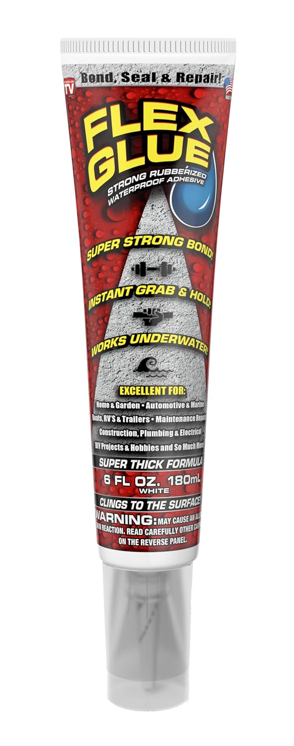 Flex Glue Strong 6 oz, Rubberized Waterproof Adhesive, 6oz