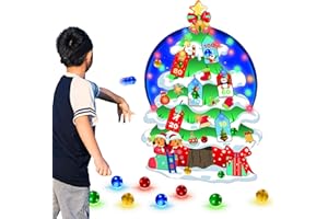 BooTaa 31" LED Felt Chirstmas Tree for Kids, Dart Board for Kids, Toys for Ages 5-7, Christmas Decoration, Kids Toys, Gift Ideals for 3 4 5 6 7 8 9 10 Year Old Boys Girls, Xmas Gift, Party Favors