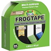 FrogTape Multi-Surface Painter's Tape with PAINTBLOCK, 1.88 in x 60 Yds | 2" Wide Premium Green Painters Tape, Medium Adhesion, Seals Edges for Super Sharp Paint Lines, Removes Cleanly, 1 Roll