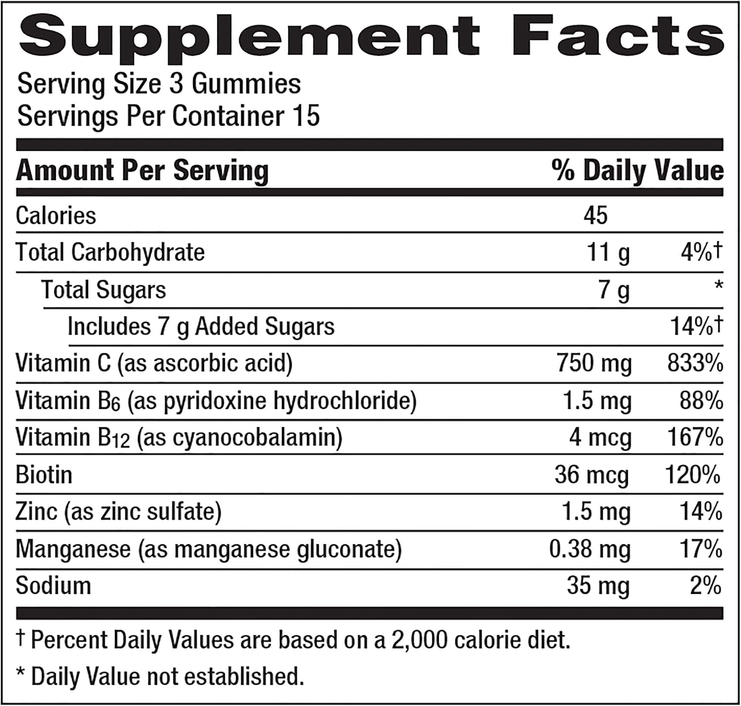Emergen-C 750mg Vitamin C Gummies for Adults, Immunity Gummies with B Vitamins, Gluten Free, Orange, Tangerine and Raspberry Flavors - 45 Count: Health & Personal Care