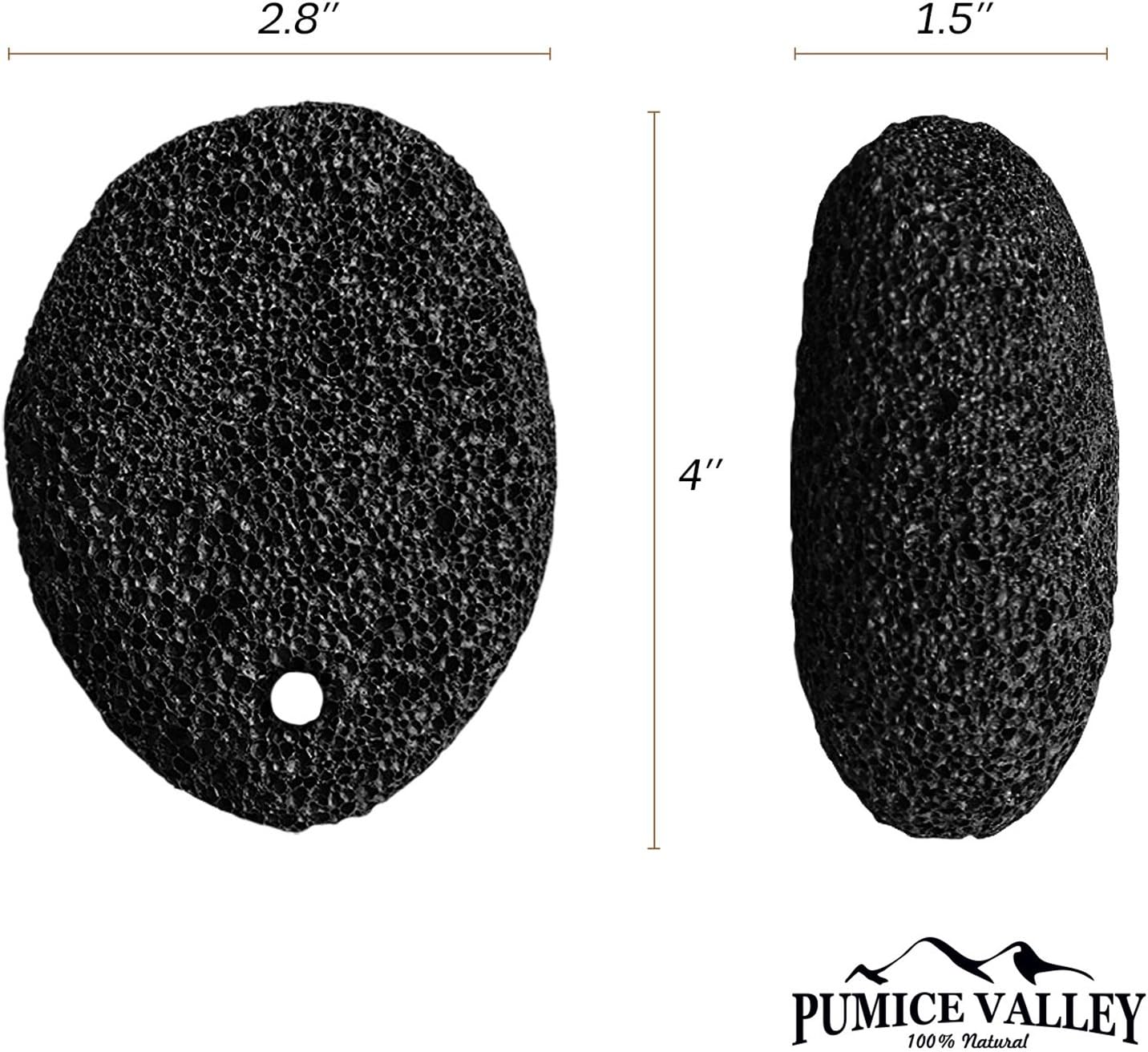 Pumice Stone - Natural Earth Lava Pumice Stone Black - Callus Remover for Feet Heels and Palm - Pedicure Exfoliation Tool - Corn Remover - Dry Dead Skin Scrubber - Health Foot Care: Health & Personal Care