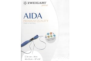 WIZARDI Zweigart Precut Aida Extra fine 20 Count White 3326/1