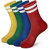 MONFOOT Women's and Men's 3-8 Pairs Athletic Cushion Crew Socks Multi