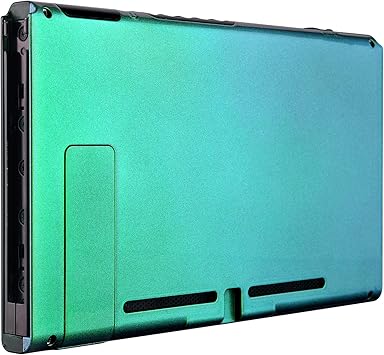 Amazon Com Extremerate Chameleon Green Purple Glossy Console Back Plate Diy Replacement Housing Shell Case For Nintendo Switch Console With Kickstand Joycon Shell Not Included Computers Accessories