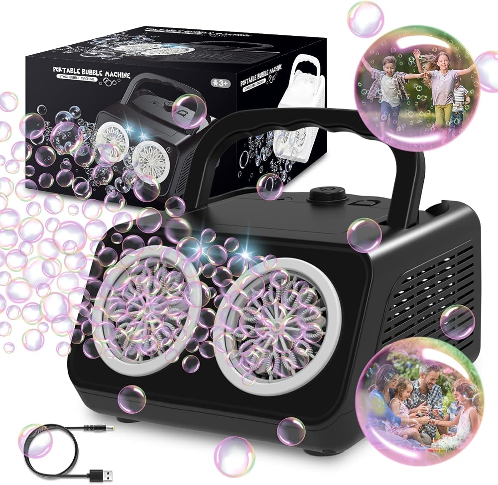 PANAMALAR Bubble Machine Automatic Bubble Maker with Lights 2000+ Bubbles