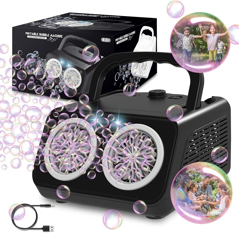 PANAMALAR Bubble Machine Automatic Bubble Maker with Lights 2000+ Bubbles