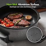 VonShef Electric Frying Pan 5L 1500W 30cm Non-Stick Skillet with Glass Lid view 5