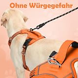 Funfox Dog Harness Medium No Pull Front Clip Reflective Adjustable Vest Orange M view 4