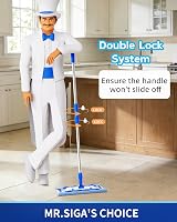 MR.SIGA Microfiber Floor Mop with Telescopic Handle and 3 Cloths view 3