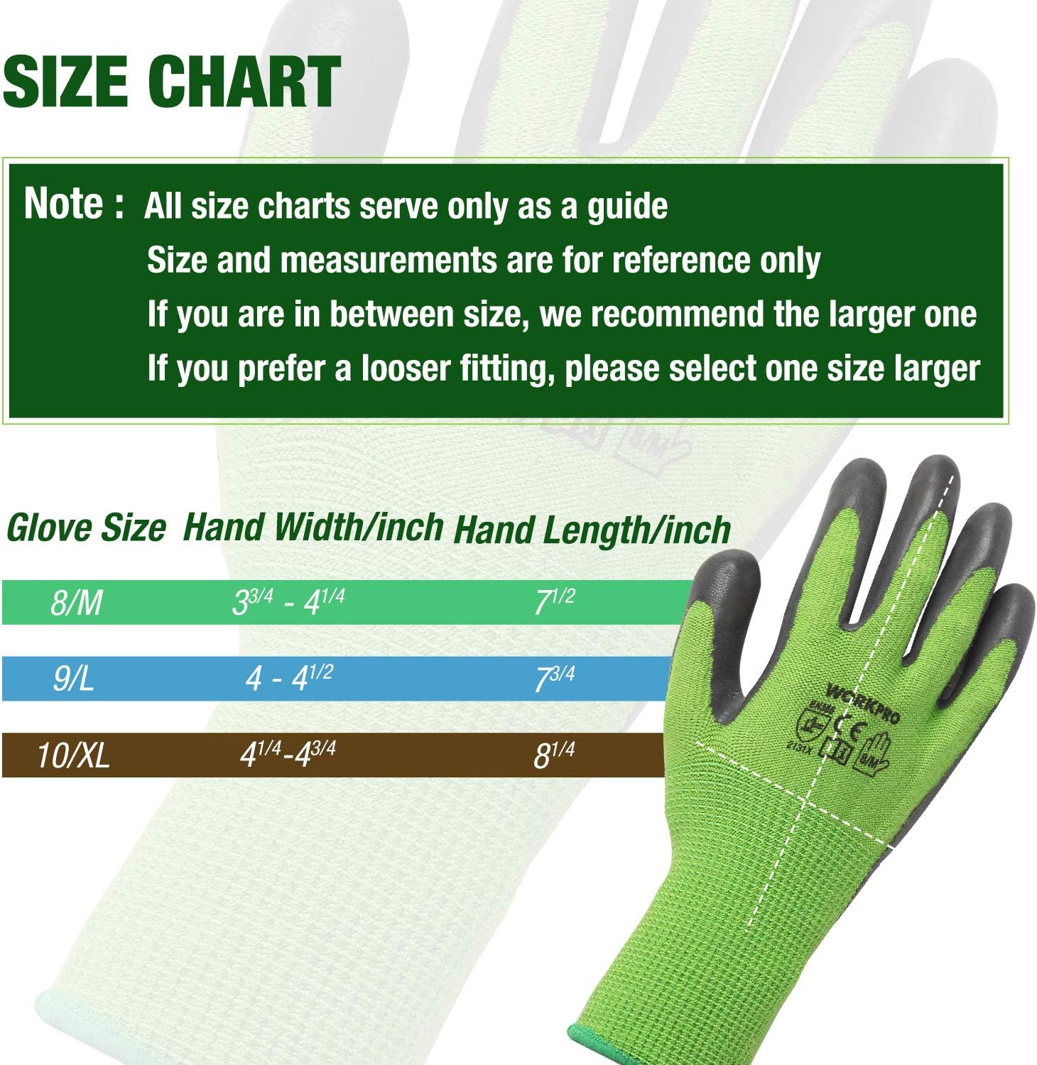 WORKPRO 2 Pairs Garden Gloves, Working Gloves with Eco Latex Palm Coated, Works Gloves with Touchscreen for Weeding, Digging, Raking and Pruning(M): Garden & Outdoor