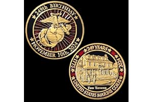 SECRET SQUIRREL CHALLENGE COINS 2024 Marine Corps Birthday Challenge Coin - USMC 249th Birthday Ball - Antique Gold Finish