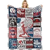 Baseball Blanket Gifts for Boys Men,Soft Flannel Baseballs Sports Theme Throw Blanket Base-Ball Lover for Bedroom Living Room Sofa Decor