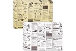 ANNBAKING 400 Pcs Food Paper Sheets, 10"x14" Sandwich Wrapping Greaseproof Paper Sheets, Bread/Rolls Deli Paper Liners, Baskets Lining Wrappers for Fish & Chips or Burger & Fries