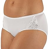Shadowline Women's Nylon Hipster Panty with Lace Insert