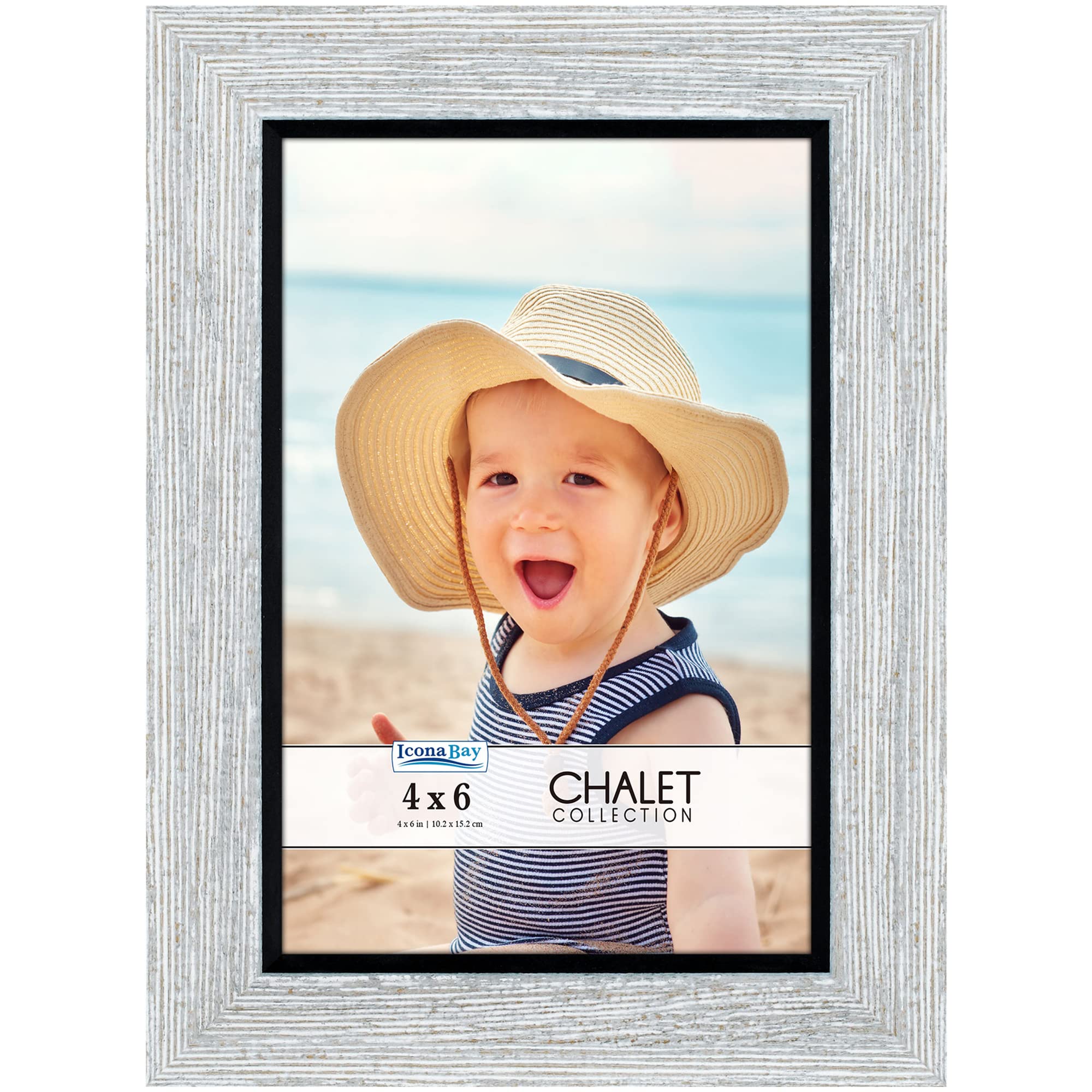 Icona Bay 6x4 Loft Grey Picture Frame, Rustic Casual Style 6 x 4 Photo Frame, Table Top or Wall Mount, Chalet Collection