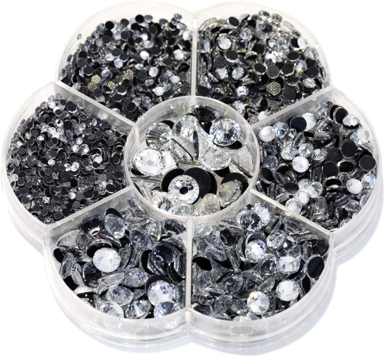 BLINGINBOX 3000pcs Hotfix Rhinestones,Hotfix Crystal Rhinestones Mixed Sizes SS6-SS30 Gems for Clothes and Craft DIY Decorations(Crystal,DMC)