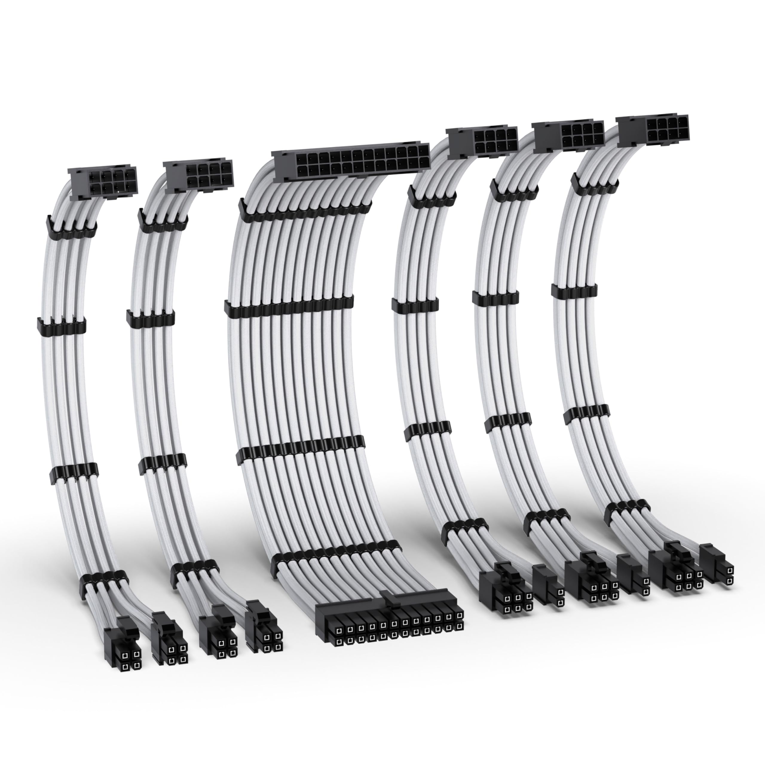 Photo 1 of **MISSING CABLES**EZDIY-FAB PSU Cable Extension Kit,16AWG Power Supply Extension Cable,1x24Pin/2x4+4 EPS/3x6+2 PCI-E,Custom PC Sleeve Cable 300MM with Combs-White