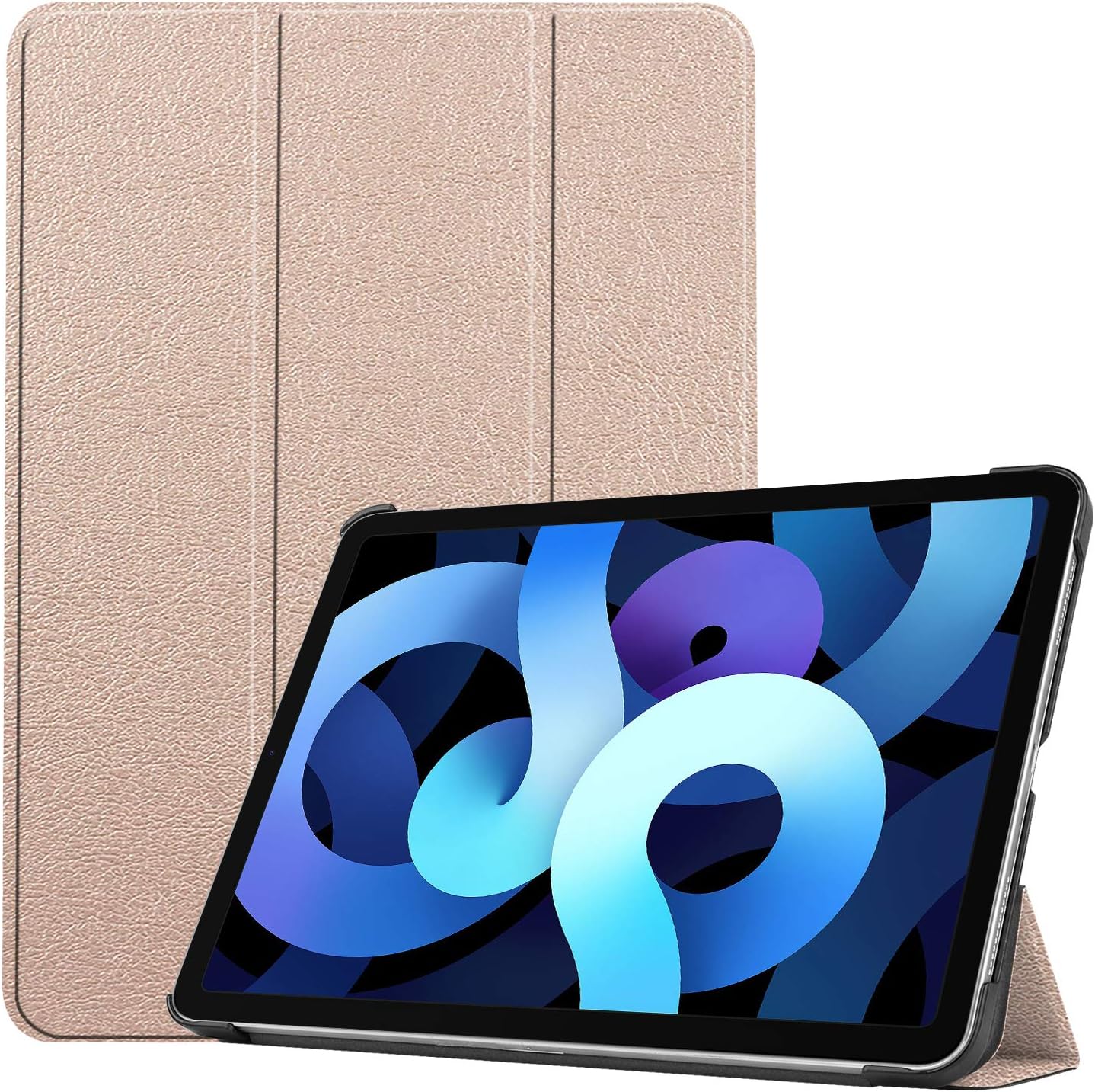 Lobwerk Case for Apple iPad Air 4 2020 4th Generation 10.9 Inch Protective Case with Stand Function and Auto Sleep/Wake Function Gold