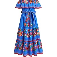 green emerald velvet dress Amazon.com: Long Sleeve Mexican Dress main image 1