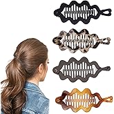 4pcs Banana Hair Clips for Women, 4 Colors Banana Claw Clips Barrettes with Gentle Hold for Thick & Thin Hair Daily Use & Party Hairstyle Accessories