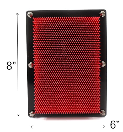 PowerTRC 3D Pin Art Sculpture Pin Impression Toy Pin Impression Hand Mold Great Toy for Kids 6 x 8 Red in Oman Whizz Gag Toys Practical Jokes