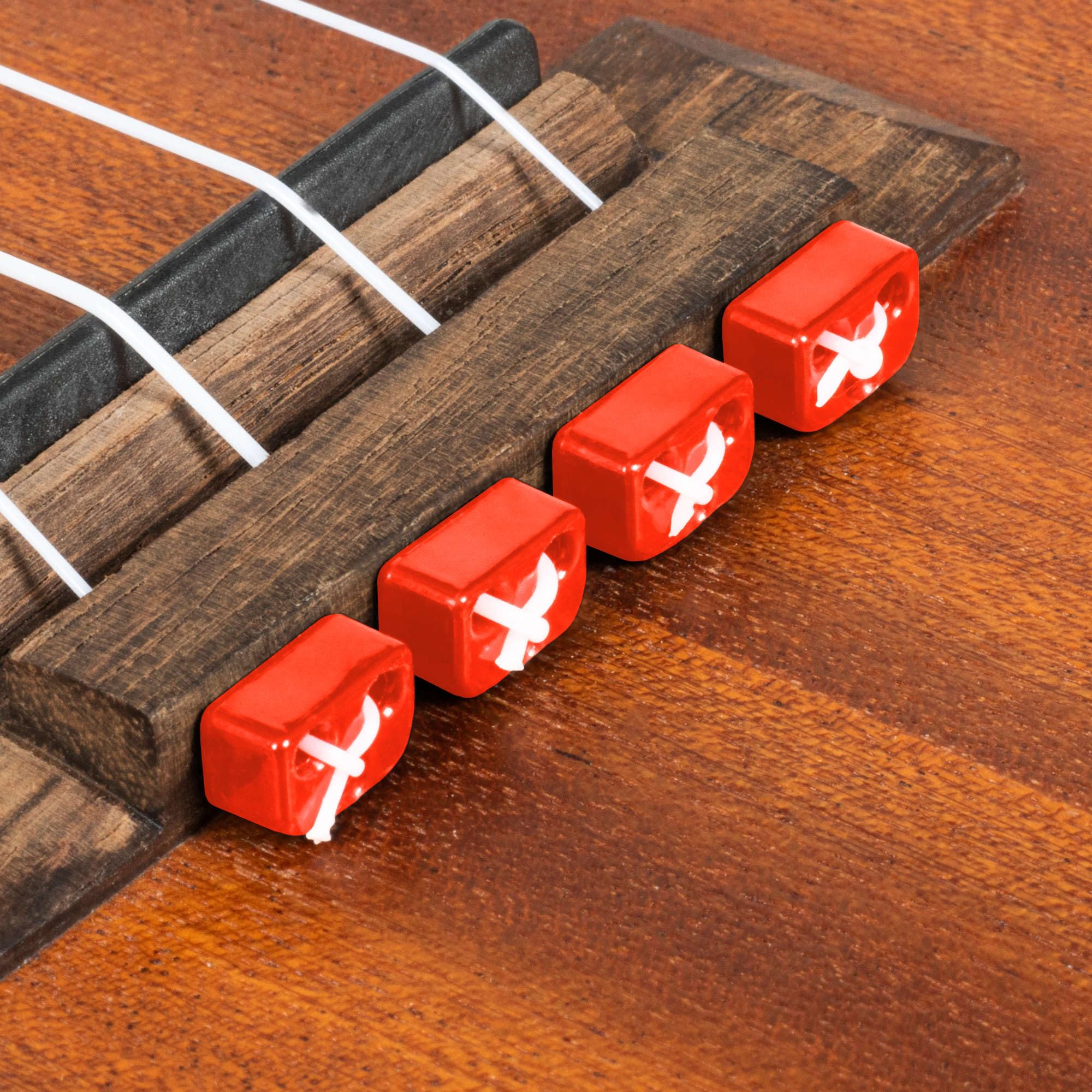 Ukulele Guitar Bridge Beads – Red Gloss Tie Blocks for Nylon and Carbon Strings by Alba GB