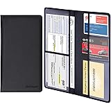 Wisdompro Car Registration and Insurance Documents Holder - Premium PU Leather Vehicle Glove Box Paperwork Wallet Case Organi