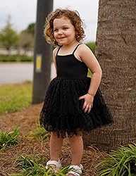 Arshiner Kids Girls Tulle Dress Black Tutu Party