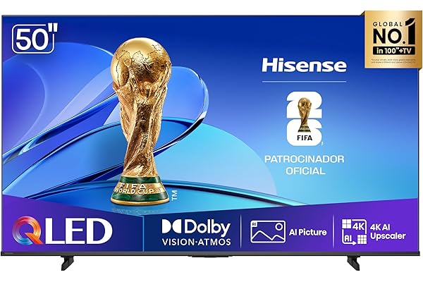 Hisense Smart TV UHD 4K QLED 50" Polegadas 50Q6QV com HDR10+, Dolby Atmos, Sports Mode, Game Mode Plus e Compatível com Alexa