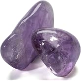 KALIFANO Tumbled Gem Amethyst Stones Bundle - AAA+ Jewelry Grade Reiki Crystal - Ametista Piedras Caidas for Wicca/Healing - Information Card Included (Family Owned)