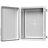 Gratury Junction Box, Hinged Cover Stainless Steel Latch IP67 Waterproof Plastic Enclosure for Electrical Project with Mounti