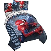Jay Franco Marvel Spiderman Crawl 5 Piece Queen Bed Set - Includes Reversible Comforter & Sheet Set Bedding - Super Soft Fade Resistant Microfiber (Official Marvel Product)