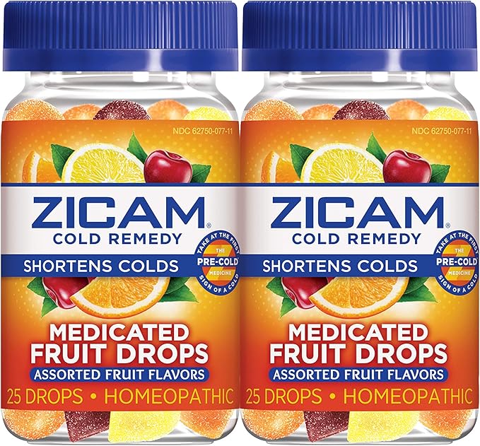 Zicam Cold Remedy Medicated Fruit Drops Homeopathic