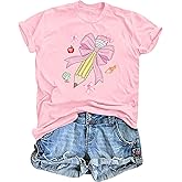 Teacher Shirts for Women Funny Graphic Tees Tops Casual Letter Print Teacher Gift Tshirt