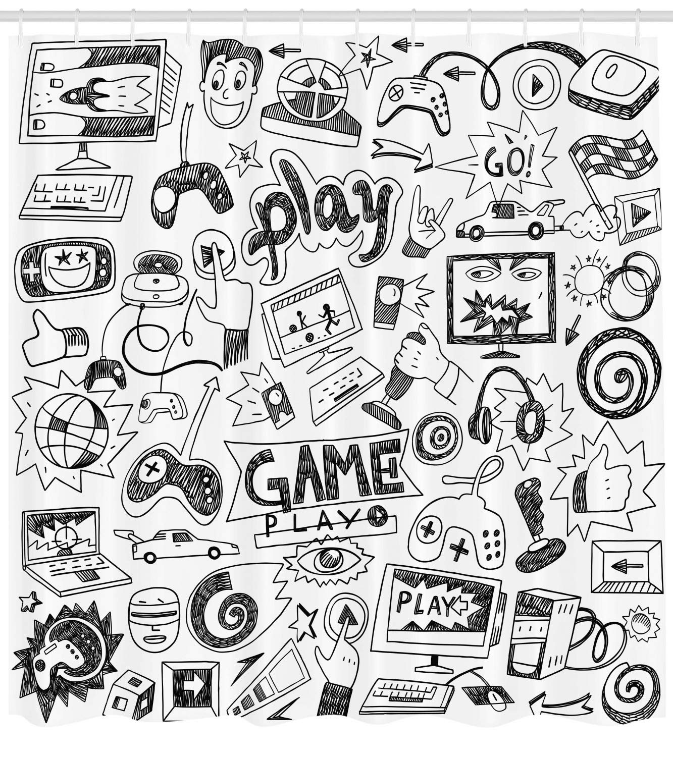 Ambesonne Video Games Shower Curtain Mo Buy Online In Fiji At Desertcart