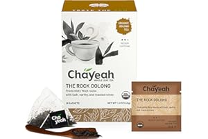 CHAYEAH, The Rock Oolong, Authentic Wuyi Rock Oolong Tea, Whole Leaf Tea Bag, USDA Organic, Caffeinated (16 Pyramid Tea Sachets)